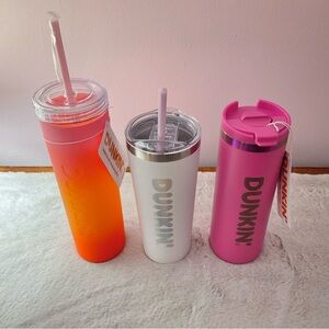 3 cute Dunkin Donuts cups, tumblers